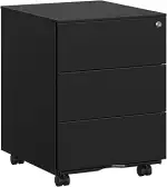 SONGMICS Schubladenschrank, Rollcontainer, mobiler Aktenschrank, Metallschrank, Druckertisch, abs...
