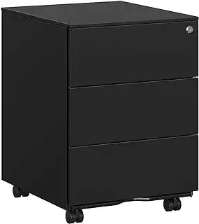SONGMICS Schubladenschrank, Rollcontainer, mobiler Aktenschrank, Metallschrank, 