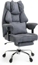 Bürostuhl Ergonomisch mit Fußstütze – Schreibtischstuhl Chefsessel 200kg, Starke Polsterung, Hohe...