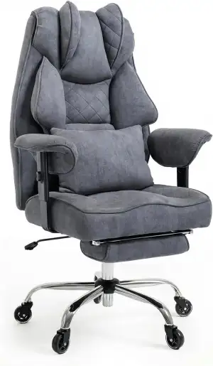 Bürostuhl Ergonomisch mit Fußstütze – Schreibtischstuhl Chefsessel 200kg, Starke