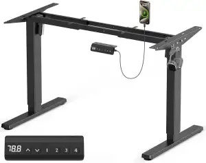 Höhenverstellbarer Schreibtisch Elektrisch Tischgestell mit 2 Starken Motoren, H