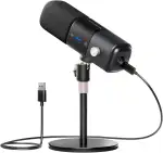 NearStream AM25X USB/XLR Kondensator Mikrofon mit ständer,Podcast Mikrofon Set, EIN-TIPP Stummschaltung, Rauschunterdrückung & Monitoring für Streaming,Studio und PC/PS5/PS4 Gaming