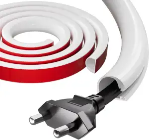 1m Kabelkanal Weiß Selbstklebend Mini,Flexibler Silikon Halbrund Kabelkanäle,Kabelabdeckung Cable Hider,Kabelschacht zum Verstecken für 1 Kabel zum Verstecken von Stromkabeln zu Hause oder im Büro