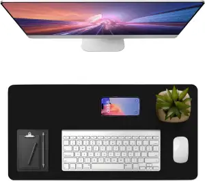 Vicwe Schreibtischunterlage, 60 x 40 cm Schreibtischunterlage aus PU-Leder, Ruts