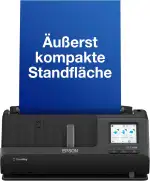 Epson Wi-Fi Scanner ES-C320W, kompakter A4 Business Scanner mit geringem Stromverbrauch, Duplex-Einzugscanner mit vielseitiger Medienverarbeitung, schwarz