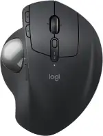 Logitech MX Ergo S Advanced kabellose Trackball-Maus, über USB-C wiederaufladbare kabellose ergonomische Maus mit Bluetooth und verschlüsseltem Dongle, 6 programmierbare Tasten, für PC/Mac - Graphit