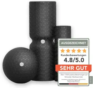 Liebscher & Bracht Original Faszien-Set: Faszienrolle und Faszienball (je 2 Stück) Faszienrollenset, Massageball & Rollen Made in Germany, Übungs-App