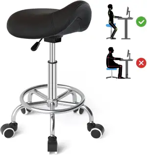 Sattelhocker Ergonomisch - Bequemer Sattelstuhl mit einem breiten Sattelsitzkiss
