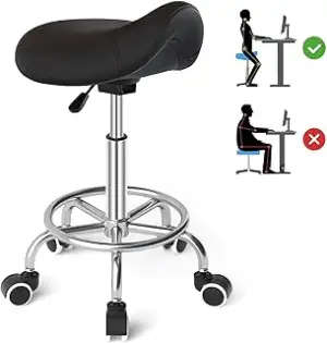 Sattelhocker Ergonomisch - Bequemer Sattelstuhl mit einem breiten Sattelsitzkiss