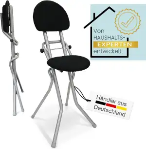 ELONEO Sitzhilfe, Bügelstehhilfe rückenschonend, rutschfest u. platzsparend, 3-F