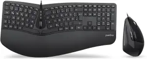 Perixx Periduo-505, Ergonomische Tastatur und Vertikale Maus Desktop Set, Geteil