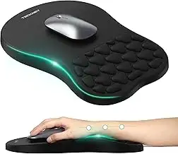 TECKNET Ergonomisches Mauspad, Memory-Schaum Mousepad mit Handauflage & Weiches 