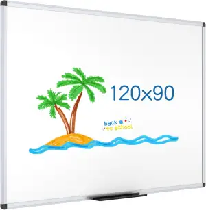 Magnetisches Whiteboard 120x90 cm – mit Aluminiumrahmen und Stiftablage, trocken