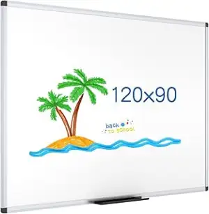 Magnetisches Whiteboard 120x90 cm – mit Aluminiumrahmen und Stiftablage, trocken