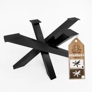 Couchtisch Füße Schwarz Tischbeine Tischgestell Metall 43cm Hoch Kaffeetisch Woh