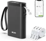Nelko Etikettendrucker, Kabelloses Tragbares Bluetooth P21 Etikettiergerät mit 3 Rollen selbstklebenden Aufklebern, Mini Label Printer beschriftungsgerät für iOS & Android, Ideal für Zuhause, Schwarz