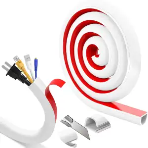 REFLYING Kabelkanäle, Kabelkanal Weiß Selbstklebend, Silikon-Kabelabdeckleiste a