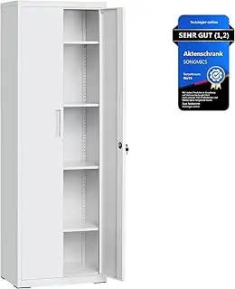 SONGMICS Aktenschrank, Mehrzweckschrank, Stahl-Aufbewahrungsschrank, 5 Ebenen, D