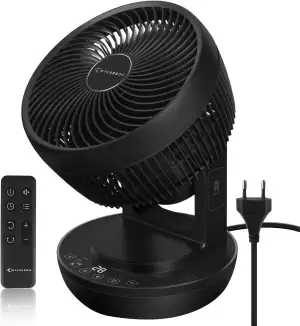 MYCARBON Leiser Ventilator mit Fernbedienung, 1800 m³/h, Turbo-Power-Timer, hori