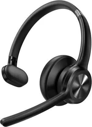 TECKNET Bluetooth Headset mit Mikrofon, Kabelloses Headset mit BT5.2 Technologie, Kopfhörer Kabellos Bluetooth mit Noise Cancelling, Headset mit Mikrofon Kabellos für Büro/Fernarbeit/Callcenter