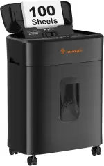 Bonsaii Aktenvernichter 100 Blatt mit automatischem Einzug, Mikro-Partikelschnitt P4, Anti-Stau-F...