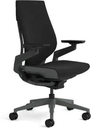 Steelcase Gesture Ergonomischer Bürostuhl mit 360° Armlehnen und 3D-Live Back Lumbalstütze Onyx S...