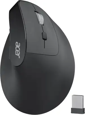 acer Ergonomische Maus Kabellos, Wiederaufladbare 2.4GHz Vertikale Maus mit 3 Ei