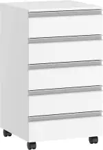 Hzuaneri Rollcontainer, mobiler Aktenschrank, Schubladenschrank mit 5 Schubladen, Lagerschrank fü...