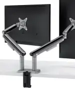 Desktronic Doppelte Monitor Halterung, Bis zu 32" & 8kg, 360° Drehung, Höhenverstellbar, Robuste Bauweise, Einfache Montage, Für Große Bildschirme, Ergonomisch, Passend für alle VESA 75/100