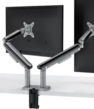 Desktronic Doppelte Monitor Halterung, Bis zu 32" & 8kg, 360° Drehung, Höhenvers