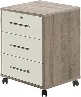 moebel-dich-auf Rollcontainer TABOR in Eiche Sonoma weiß matt 3 Schubkästen 44,1