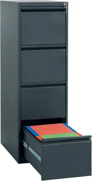 Schrank & Stuhl Hängeregisterschrank einbahnig – Hängemappenschrank mit 4 Schübe