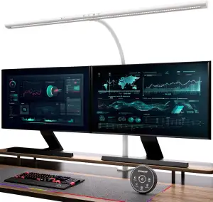 Schreibtischlampe LED mit Gestensteuerung & Fernbedienung, 24W 80CM Klemmbare Sc