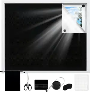 Verdunklungsstoff 300x145cm, Verdunkelungsrollo ohne Bohren, Tragbare Fensterver