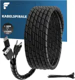 Kabelschlauch Set – 2×6 m Spiralschlauch (Ø 8 mm & 10 mm), Flexible Kabelschutzschlauch für Kabelführung & Organisation, inklusive 10 Kabelbinder, Schwarz