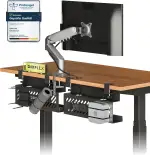 40cm Kabelkanal Schreibtisch,Platzsparend & Mit 5 Kabelausschnitten,2 Montagearten | Ohne Bohren & Mit Schrauben,Der Kabelverstecker für Büro, Gaming-PC & Zuhause (Schwarz)