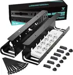 2TLG Kabelkanal Schreibtisch ohne Bohren Schwarz, Kabelmanagement Schreibtisch für Kabelversteck,...