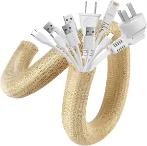 AGPTEK 25mm-3m Kabelschlauch, selbstschließend Kabelkanal, Flexibler gewebter Ka