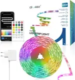 ALUSSO LED Strip 5M, Smart RGBIC LED Streifen, Lichterkette LED Leiste Funktioniert mit Alexa & Google Assistant, DIY Segmentsteuerung, App-Steuerung, Musik Sync, Deko für Party,Schlafzimmer,Zuhause