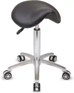 Rollhocker bis 160 kg - Sattelsitz mit Gel Polster - Praxishocker mit Rollen - Drehhocker höhenverstellbar (55 cm bis 75 cm) Sattelhocker