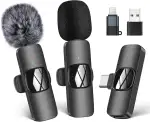 HMKCH Kabelloses Lavalier Mikrofon für Handy/iPhone/Computer, Wireless USB C Ansteckmikrofon für Videoaufnahmen, Vlog, TikTok, YouTube, Rauschunterdrückung, Plug-Play Clip on Mikrofon-Sets