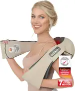 DONNERBERG® Das Original Nackenmassagegerät mit Wärme 7 Jahre Garantie Beige Shiatsu Massagegerät für Nacken Schulter Massage Vibration TÜV geprüft