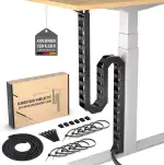 Kabelführung Schreibtisch, Flexibel anbringbare Kabelschlange, Robuste Kabelkette, Flexibler Kabelkanal für ideales Schreibtisch Kabelmanagement und für höhenverstellbare Schreibtische (Schwarz)