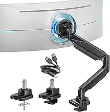 ARES WING Monitor Halterung mit USB A/C für 17"-49" Flach Curved Bildschirm, Höh