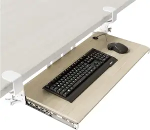 Tastaturablage, Unter dem Schreibtisch Ausziehbar mit C Klemme Groß Format, Stan