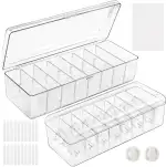 Arvok 2 Stück Kabel Aufbewahrungsbox mit Deckel, Kabel Organizer Box mit 8 verstellbaren Fächern, Lösung bei Kabelsalat für Aufladekabel, Organizer für kleine Utensilien