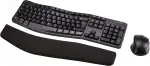 Amazon Basics Tastatur-Maus-Set, ergonomisch, kabellos, DE Layout - schwarz