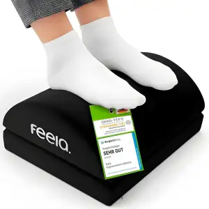 feela.® Fußstütze Schreibtisch [Höhenverstellbar] – Ergonomischer Fußhocker mit 
