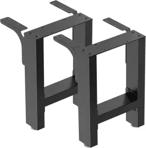 Wiltec Bankkufen aus Stahl 2er Set Vierkantrohren 30x43 cm schwarz pulverbeschic