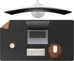 MAIDERN Schreibtischunterlage Doppelseitig - Leder & Kork, 100x60 cm XXL Mauspad, Wasserdichte Tischmatte für Büro, Homeoffice und Gaming, Rutschfest, Schwarze Schreibtischauflage